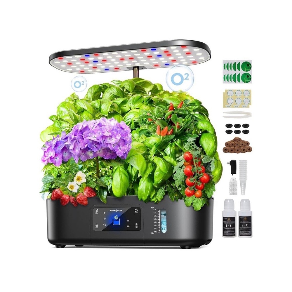 Hydroponics Growing System 12Pods, Indoor Herb Garden with LED Grow Light